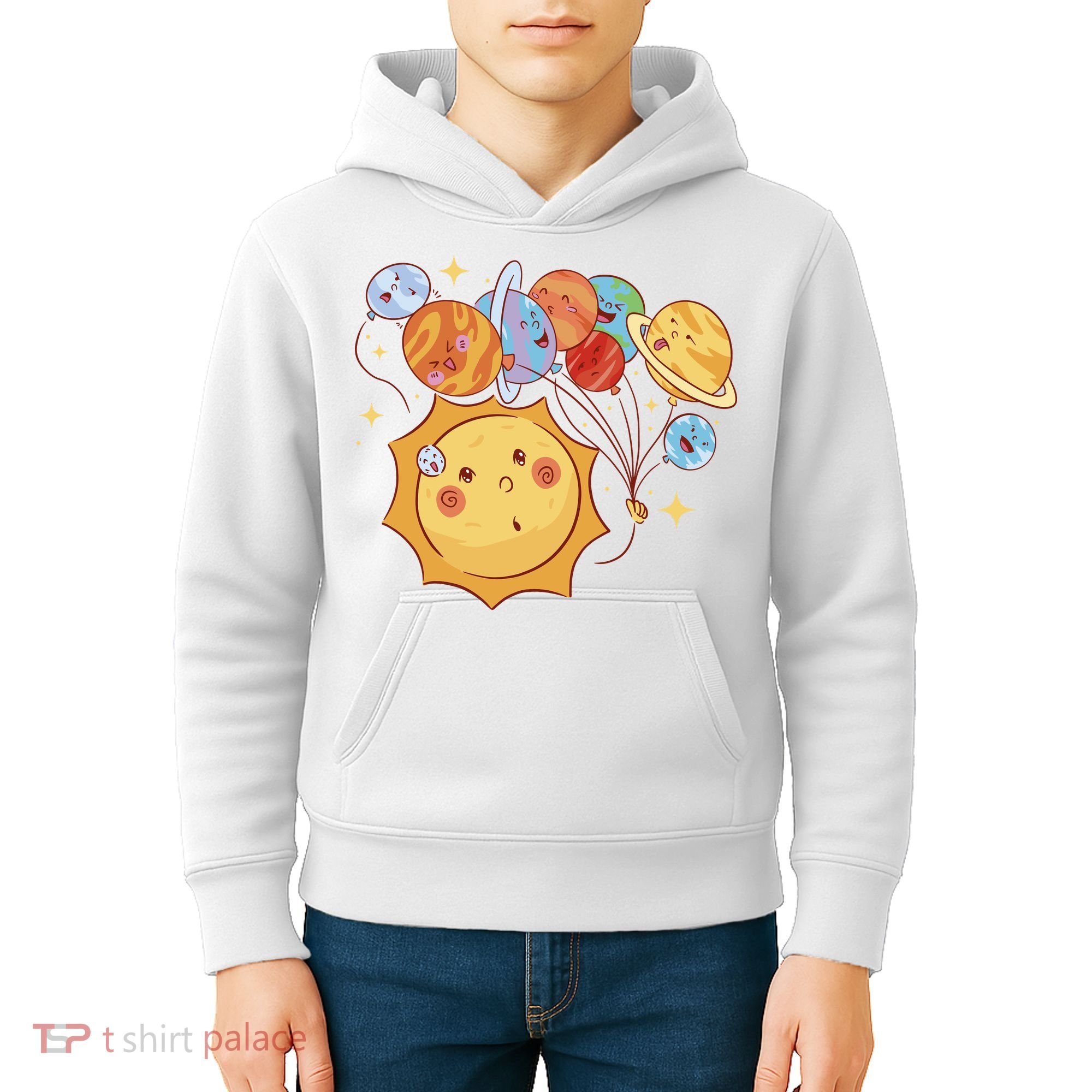 Sun And Planets Cute Galaxy Kids Hoodie