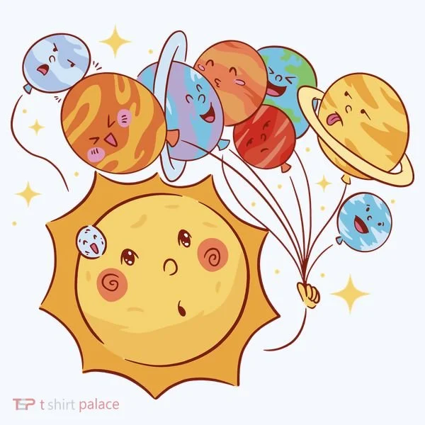Sun And Planets Cute Galaxy Kids Long Sleeve Shirt