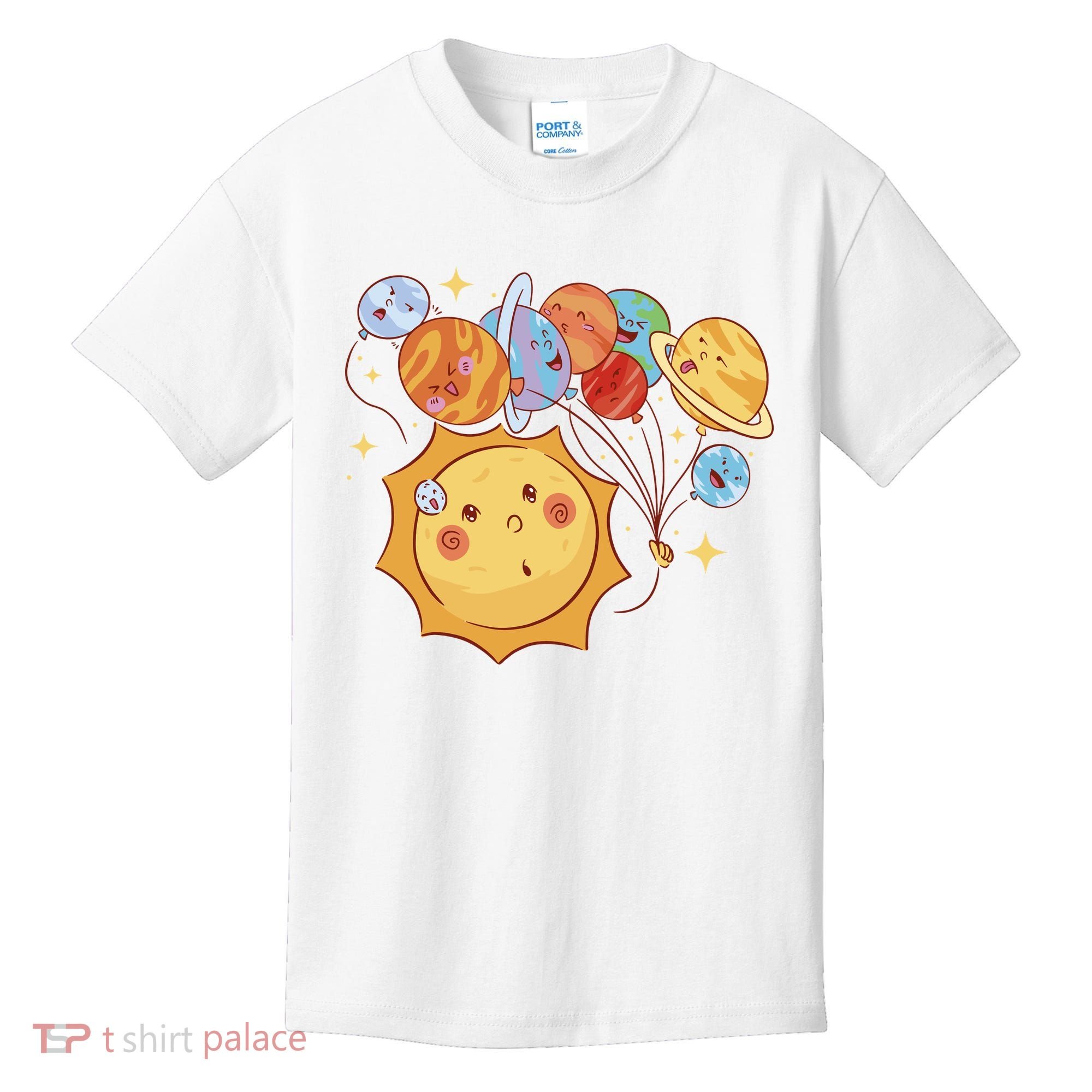 Sun And Planets Cute Galaxy Kids T-Shirt