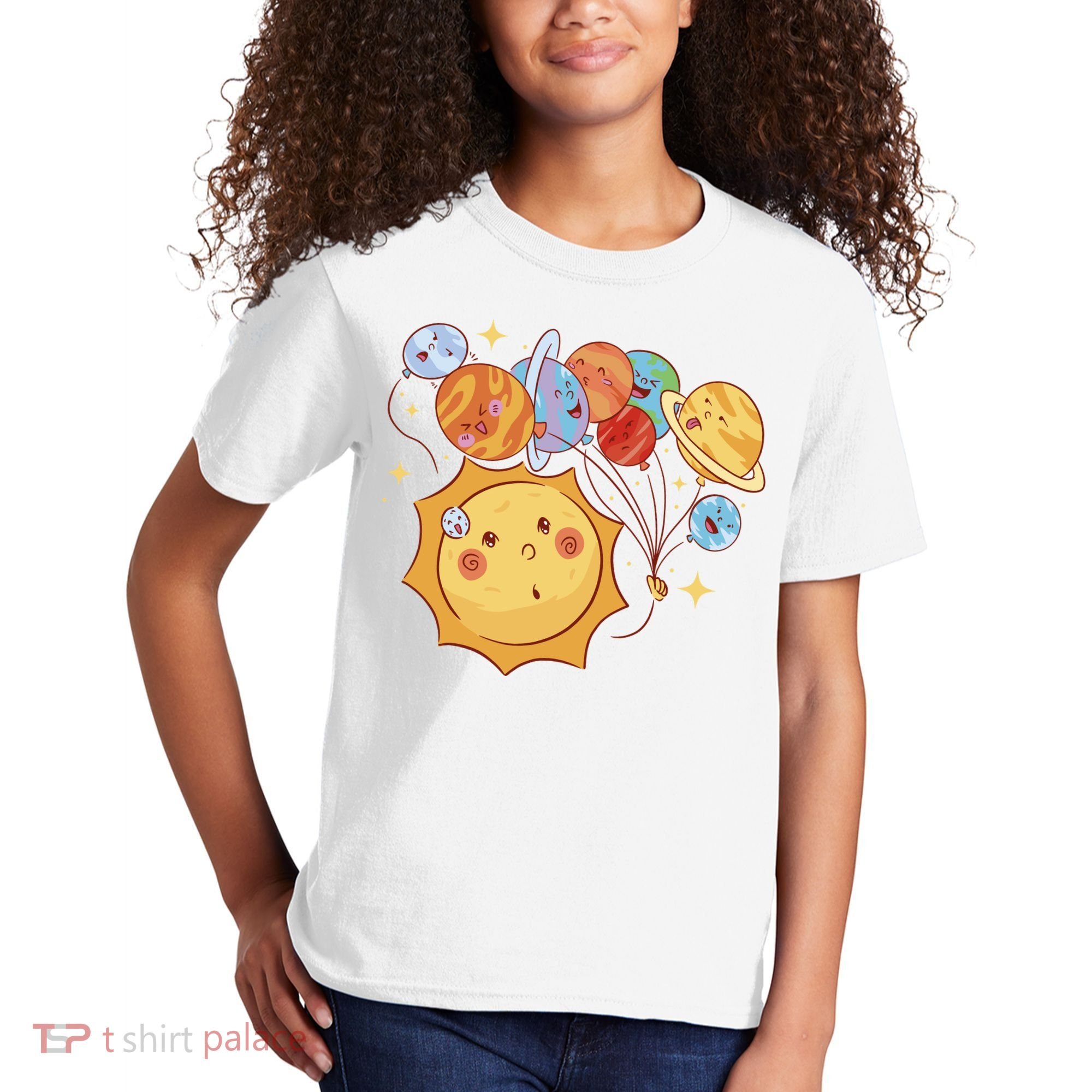 Sun And Planets Cute Galaxy Kids T-Shirt