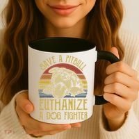 Save A Pitbull Euthanize A Dog Fighter Funny Gift Pitbull Lovers Gift Coffee Mug thumb 3