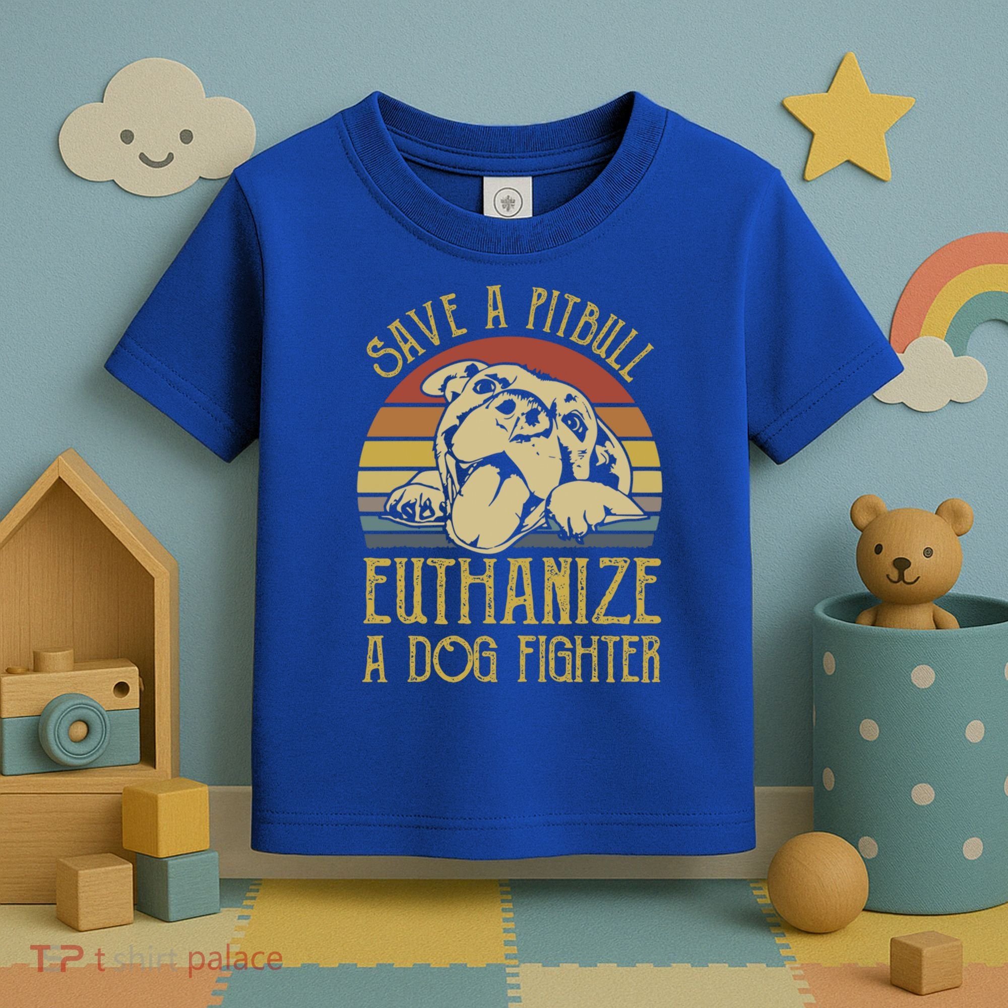 Save A Pitbull Euthanize A Dog Fighter Funny Gift Pitbull Lovers Gift Toddler T-Shirt