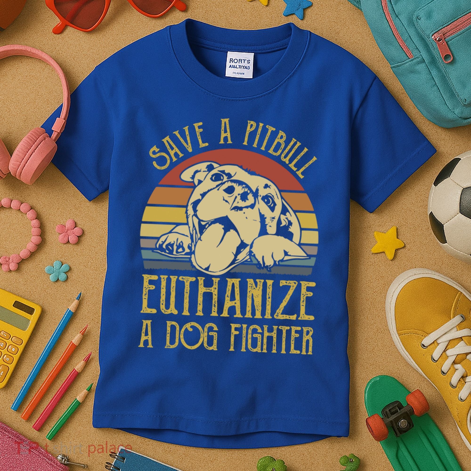 Save A Pitbull Euthanize A Dog Fighter Funny Gift Pitbull Lovers Gift Kids T-Shirt