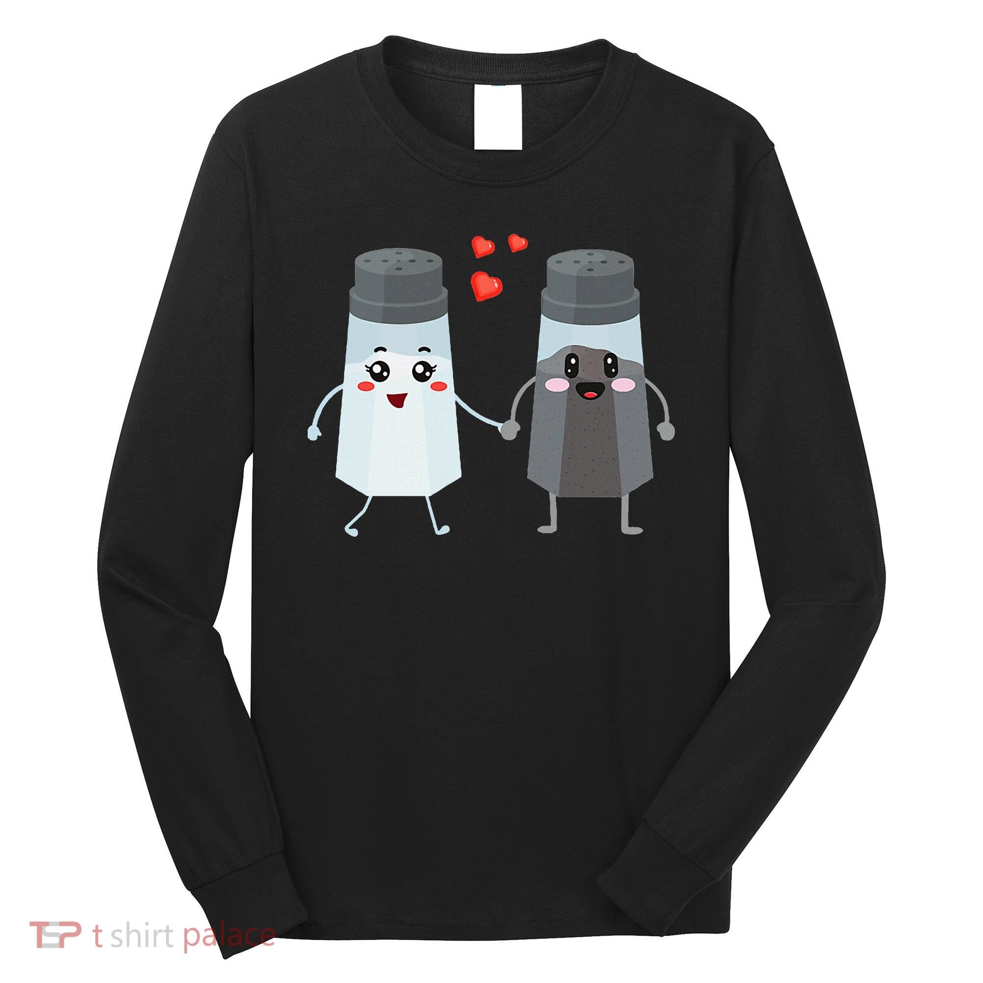 Salt And Pepper Shaker Couple Gift For Chefs And Cooks Long Sleeve Shirt