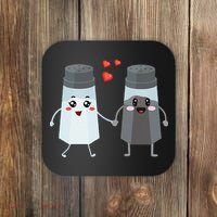 Salt And Pepper Shaker Couple Gift For Chefs And Cooks Coaster thumb 0