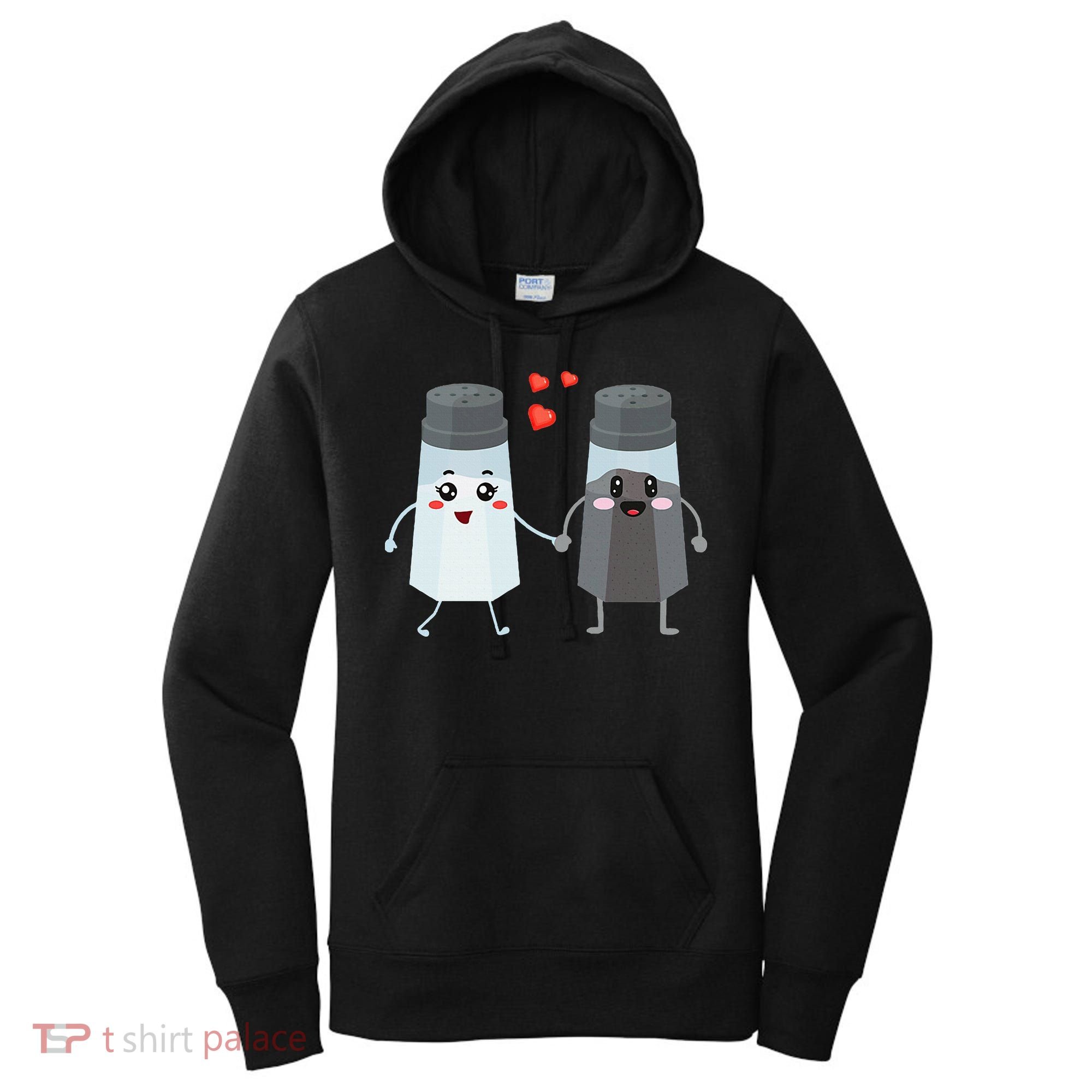 Salt And Pepper Shaker Couple Gift For Chefs And Cooks Women's Hoodie