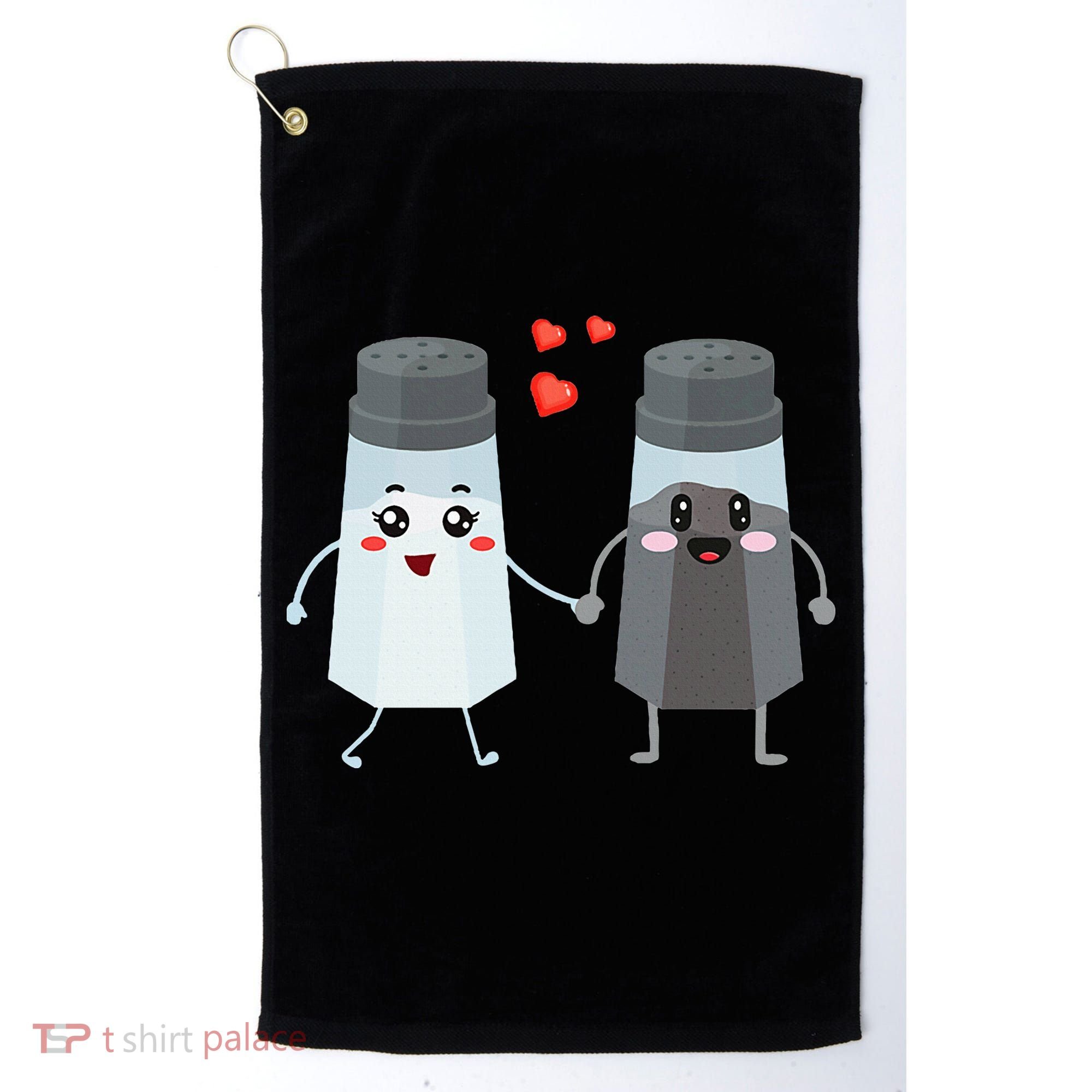 Salt And Pepper Shaker Couple Gift For Chefs And Cooks Golf Towel