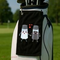 Salt And Pepper Shaker Couple Gift For Chefs And Cooks Golf Towel thumb 2