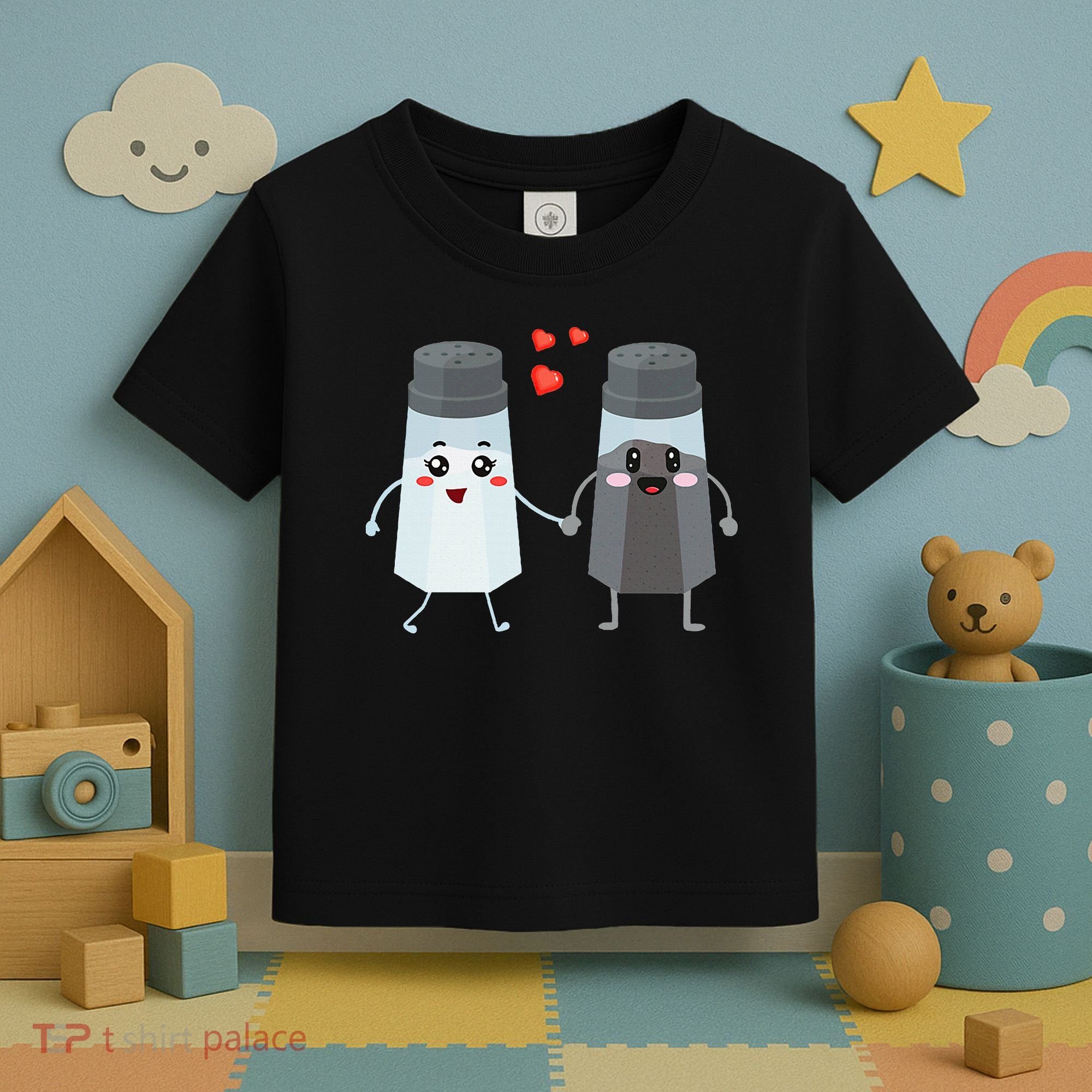 Salt And Pepper Shaker Couple Gift For Chefs And Cooks Toddler T-Shirt