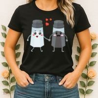 Salt And Pepper Shaker Couple Gift For Chefs And Cooks Women's T-Shirt thumb 2