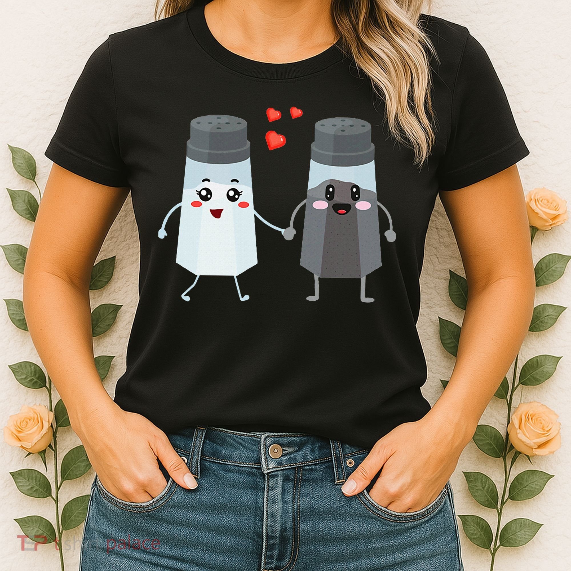 Salt And Pepper Shaker Couple Gift For Chefs And Cooks Women's T-Shirt