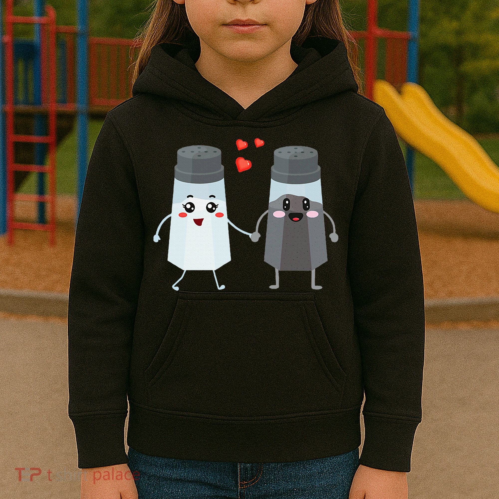 Salt And Pepper Shaker Couple Gift For Chefs And Cooks Kids Hoodie