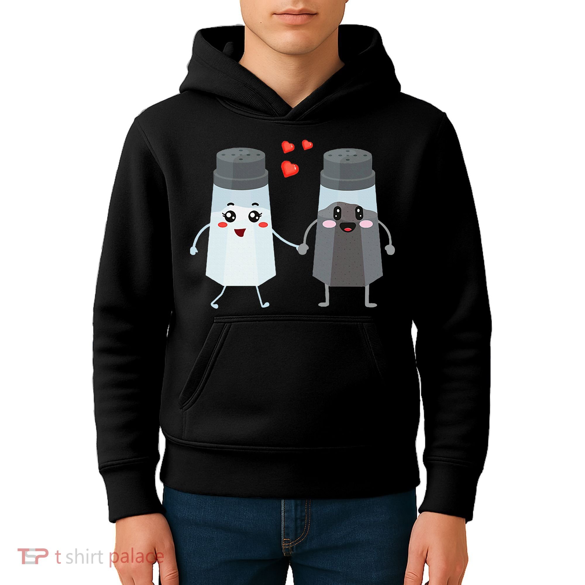 Salt And Pepper Shaker Couple Gift For Chefs And Cooks Kids Hoodie