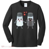 Salt And Pepper Shaker Couple Gift For Chefs And Cooks Kids Long Sleeve Shirt thumb 0
