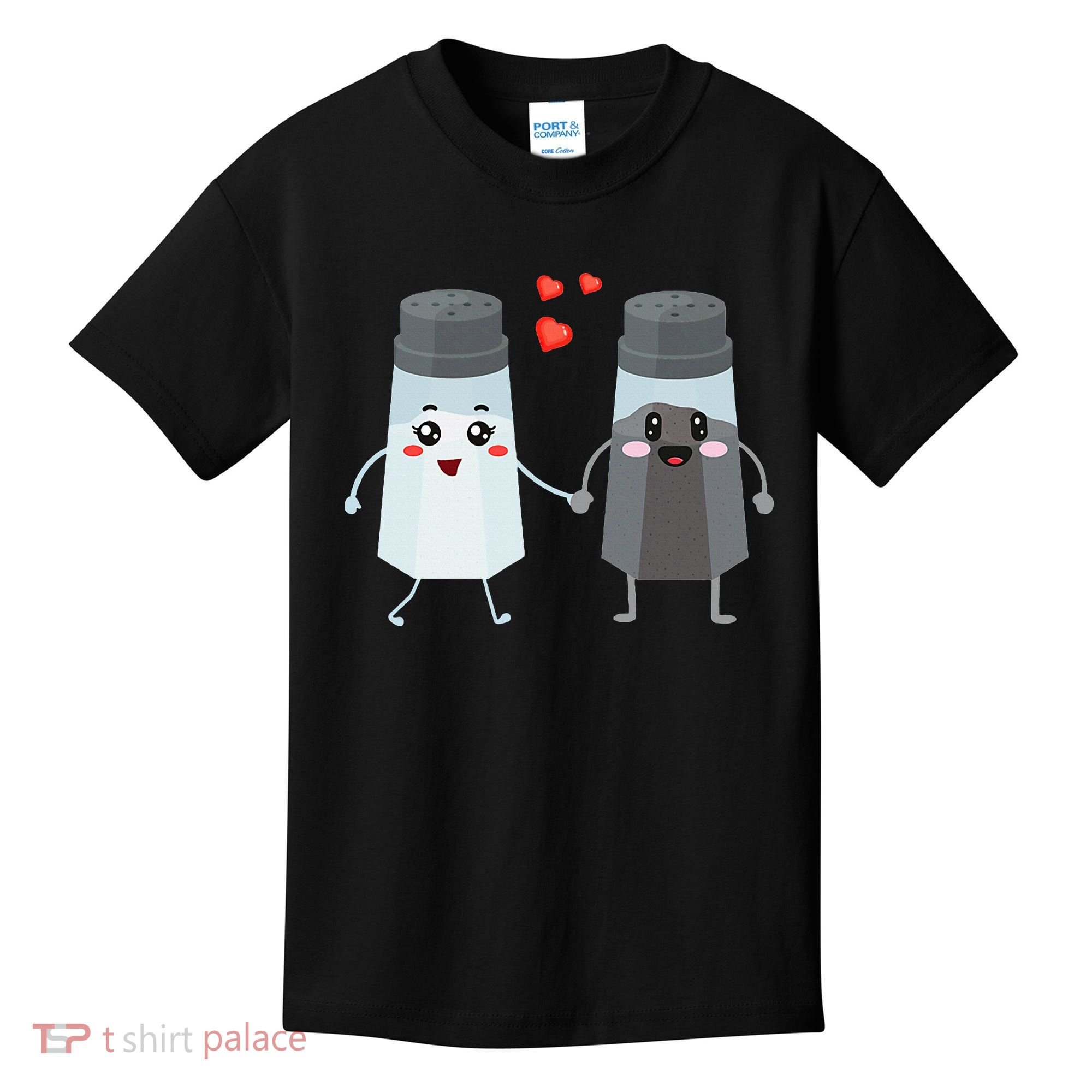Salt And Pepper Shaker Couple Gift For Chefs And Cooks Kids T-Shirt