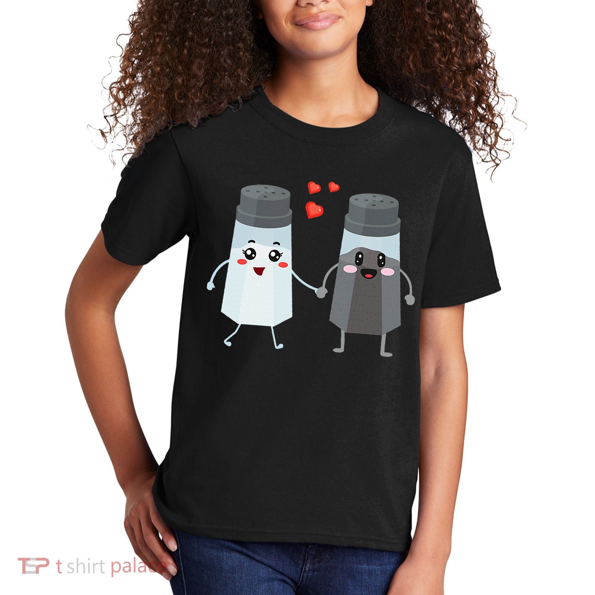 Salt And Pepper Shaker Couple Gift For Chefs And Cooks Kids T-Shirt