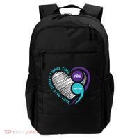 Suicide Awareness Prevention Heart Semi Colon You Matter Great Gift Backpack thumb 0
