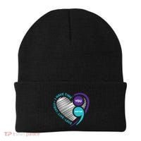 Suicide Awareness Prevention Heart Semi Colon You Matter Great Gift Beanie thumb 0