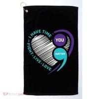 Suicide Awareness Prevention Heart Semi Colon You Matter Great Gift Golf Towel thumb 0