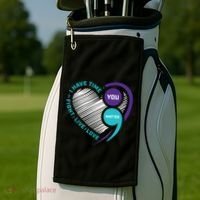 Suicide Awareness Prevention Heart Semi Colon You Matter Great Gift Golf Towel thumb 2
