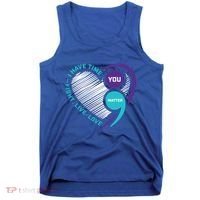 Suicide Awareness Prevention Heart Semi Colon You Matter Great Gift Tank Top thumb 0