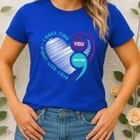 Suicide Awareness Prevention Heart Semi Colon You Matter Great Gift Women's T-Shirt thumb 2