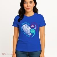Suicide Awareness Prevention Heart Semi Colon You Matter Great Gift Women's T-Shirt thumb 4