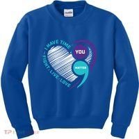 Suicide Awareness Prevention Heart Semi Colon You Matter Great Gift Kids Sweatshirt thumb 0