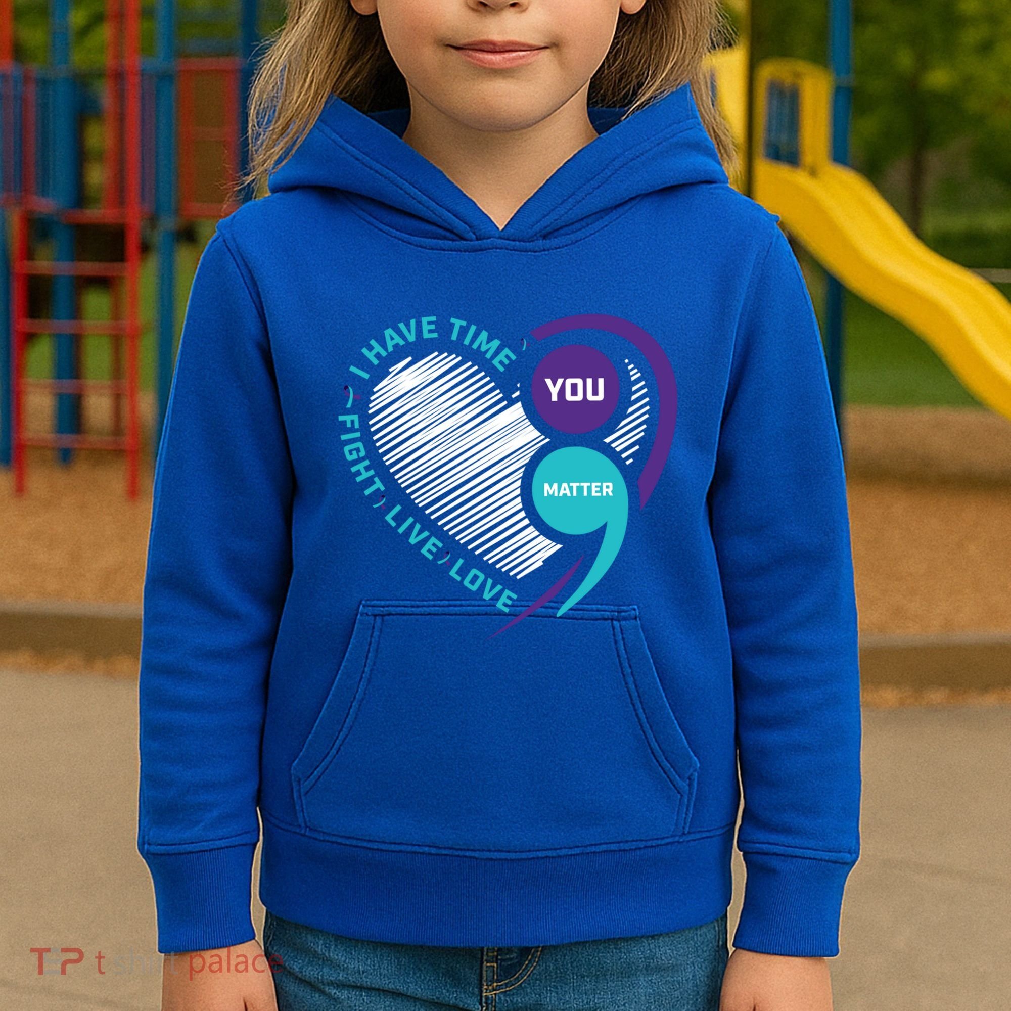 Suicide Awareness Prevention Heart Semi Colon You Matter Great Gift Kids Hoodie