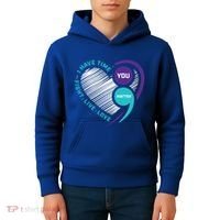 Suicide Awareness Prevention Heart Semi Colon You Matter Great Gift Kids Hoodie thumb 4