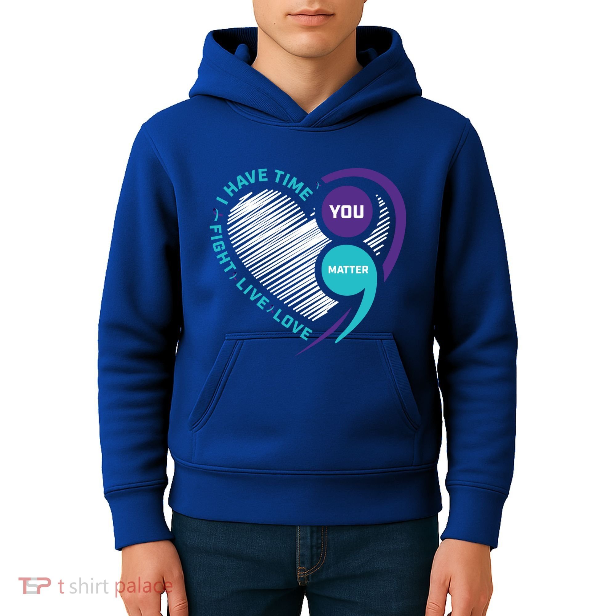 Suicide Awareness Prevention Heart Semi Colon You Matter Great Gift Kids Hoodie
