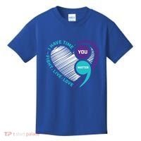 Suicide Awareness Prevention Heart Semi Colon You Matter Great Gift Kids T-Shirt thumb 0