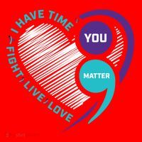 Suicide Awareness Prevention Heart Semi Colon You Matter Great Gift Santa Hat thumb 1