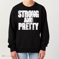 Strong And Pretty Fitness Gym Workout Weights Weightlifting Gift Women's Sweatshirt thumb 0