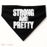 Strong And Pretty Fitness Gym Workout Weights Weightlifting Gift USA-Made Doggie Bandana thumb 0