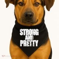 Strong And Pretty Fitness Gym Workout Weights Weightlifting Gift USA-Made Doggie Bandana thumb 1