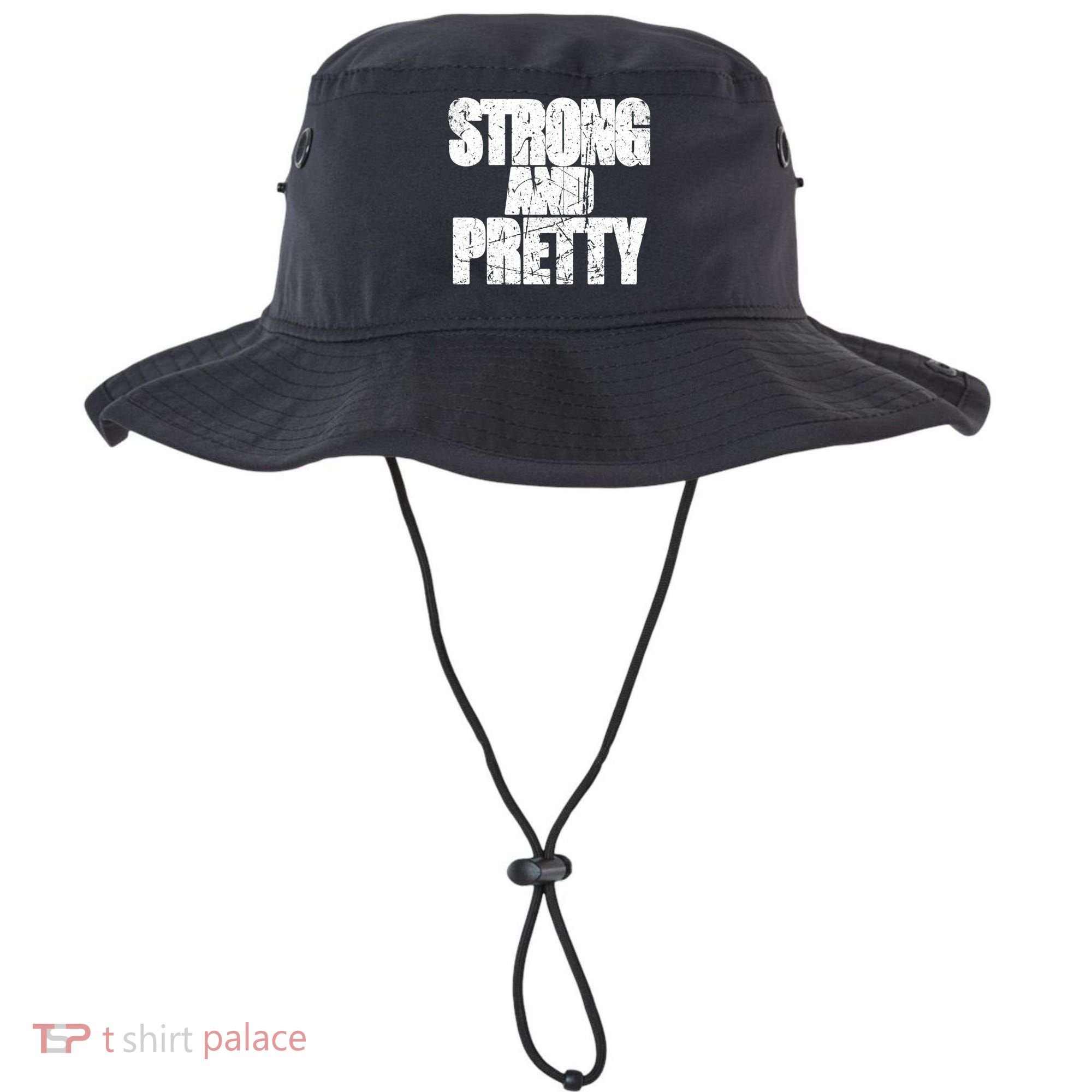 Strong And Pretty Fitness Gym Workout Weights Weightlifting Gift Bucket Hat