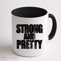 Strong And Pretty Fitness Gym Workout Weights Weightlifting Gift Coffee Mug thumb 1