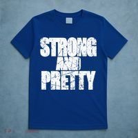 Strong And Pretty Fitness Gym Workout Weights Weightlifting Gift T-Shirt thumb 5