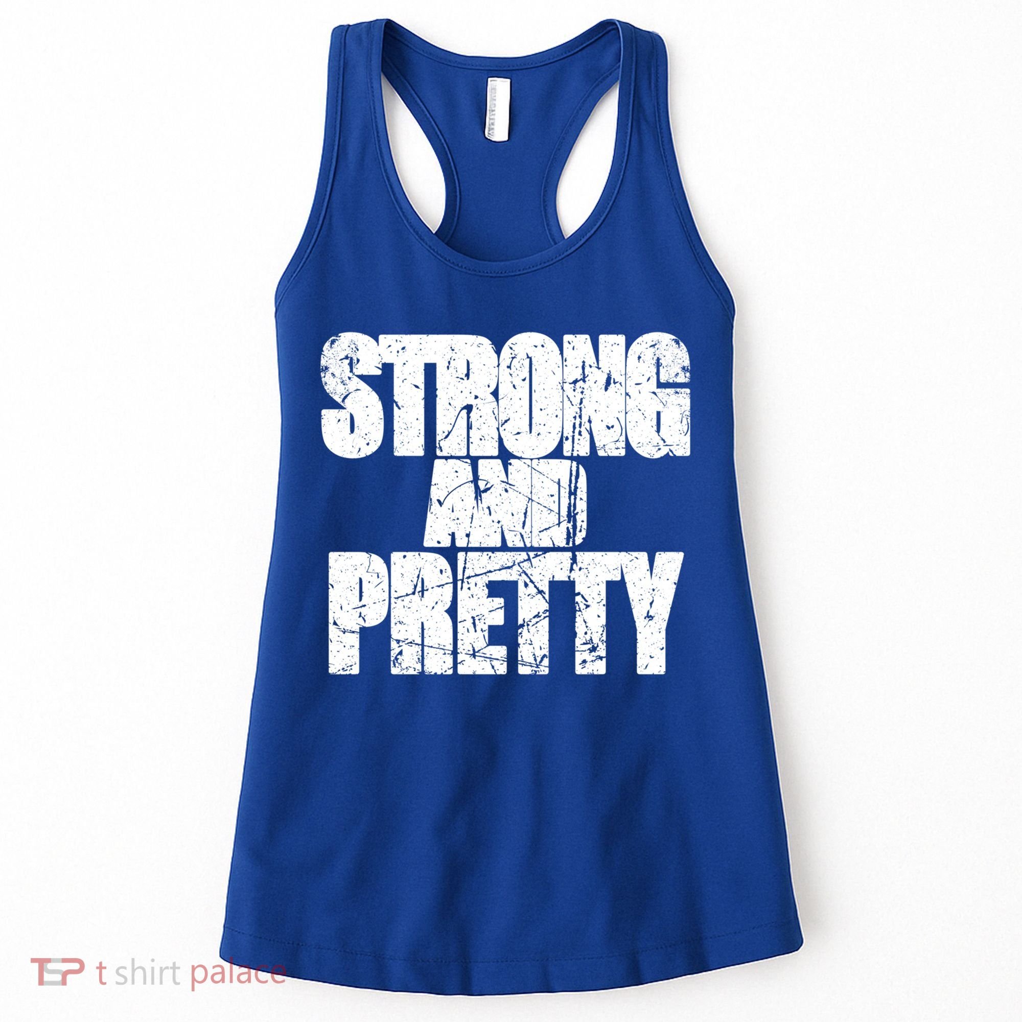 Strong And Pretty Fitness Gym Workout Weights Weightlifting Gift Women's Tank Top