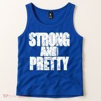 Strong And Pretty Fitness Gym Workout Weights Weightlifting Gift Tank Top thumb 2