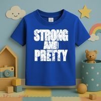 Strong And Pretty Fitness Gym Workout Weights Weightlifting Gift Toddler T-Shirt thumb 3