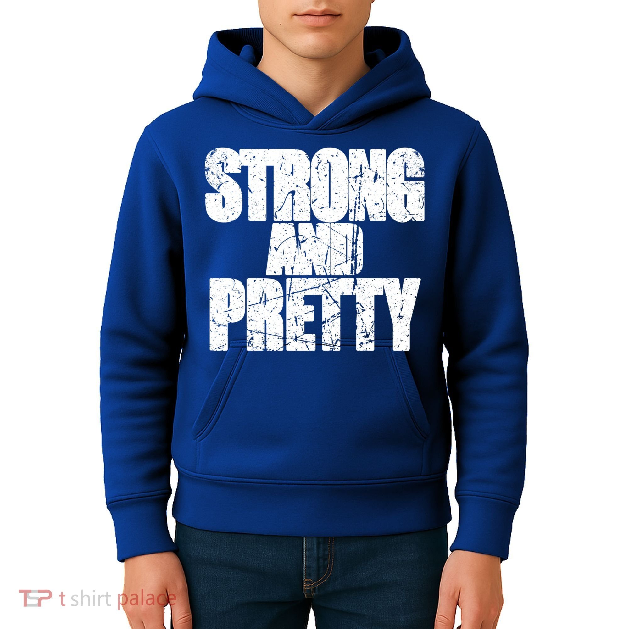 Strong And Pretty Fitness Gym Workout Weights Weightlifting Gift Kids Hoodie