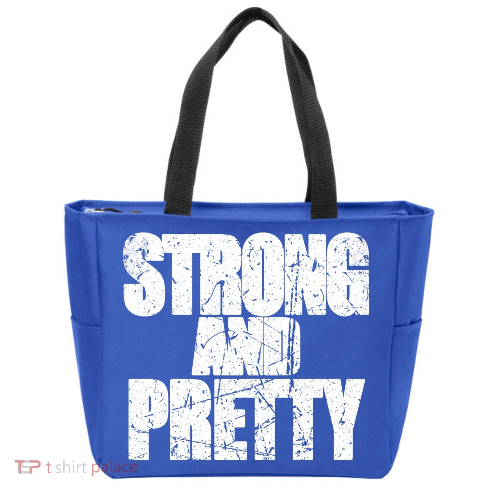 Strong And Pretty Fitness Gym Workout Weights Weightlifting Gift Tote Bag