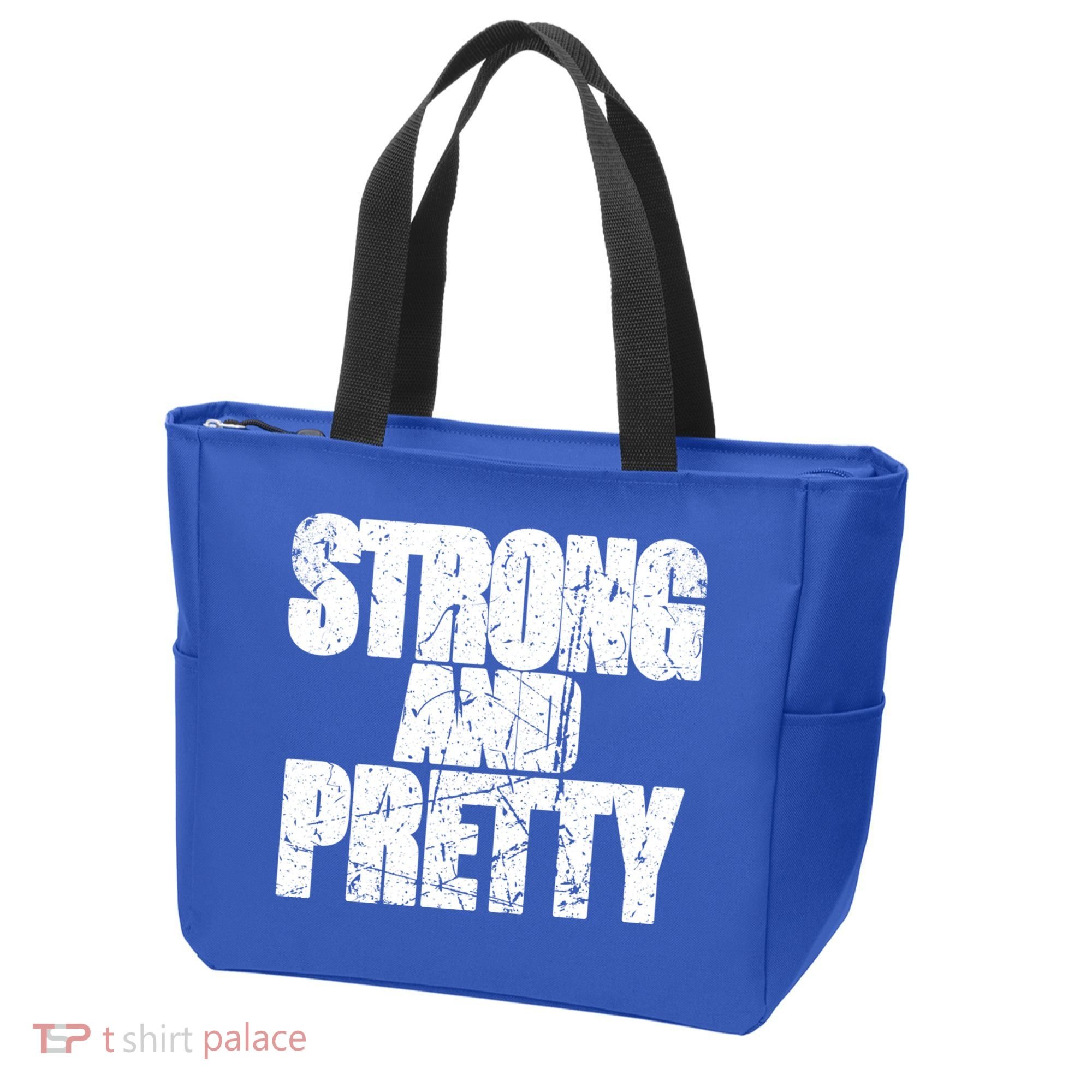 Strong And Pretty Fitness Gym Workout Weights Weightlifting Gift Tote Bag