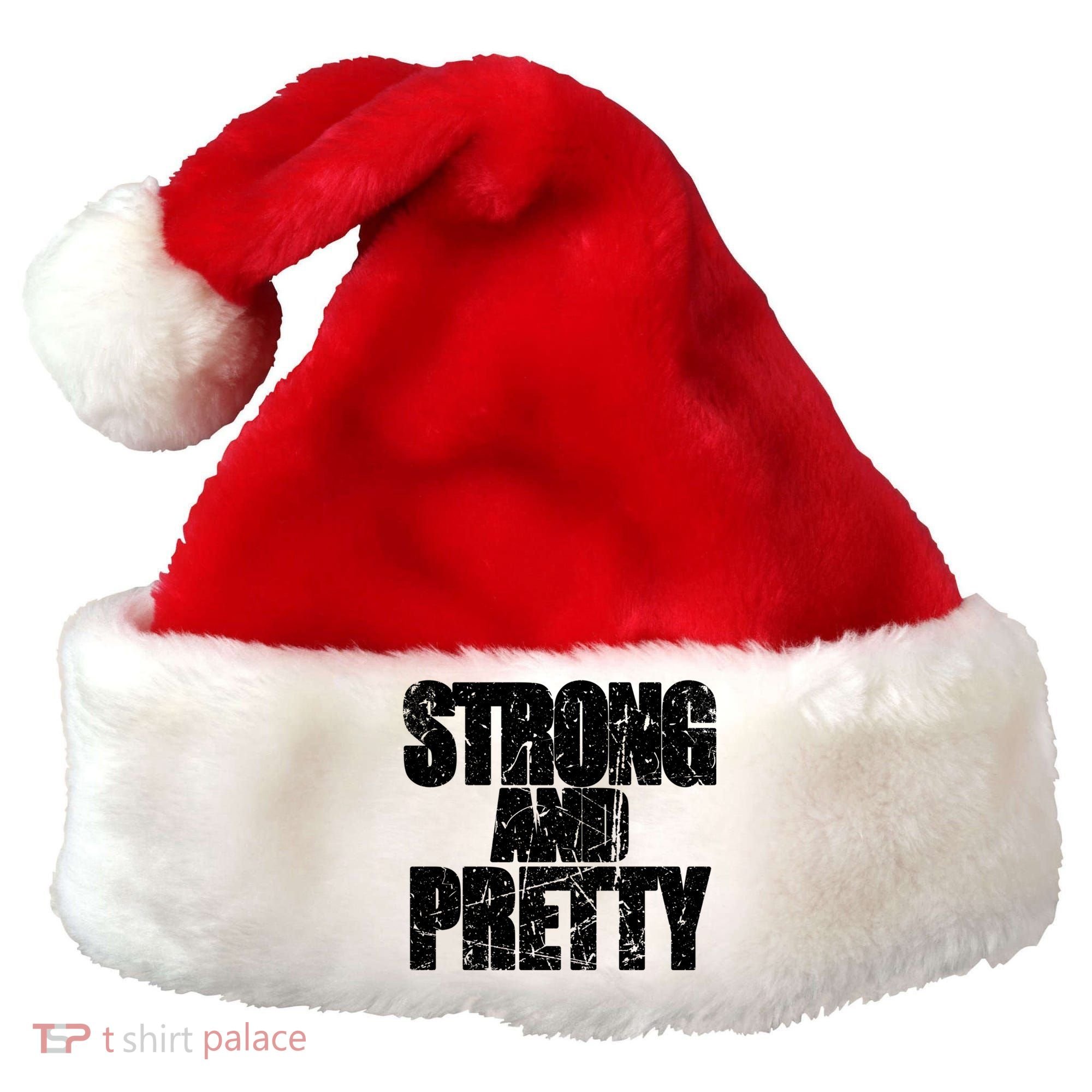 Strong And Pretty Fitness Gym Workout Weights Weightlifting Gift Santa Hat