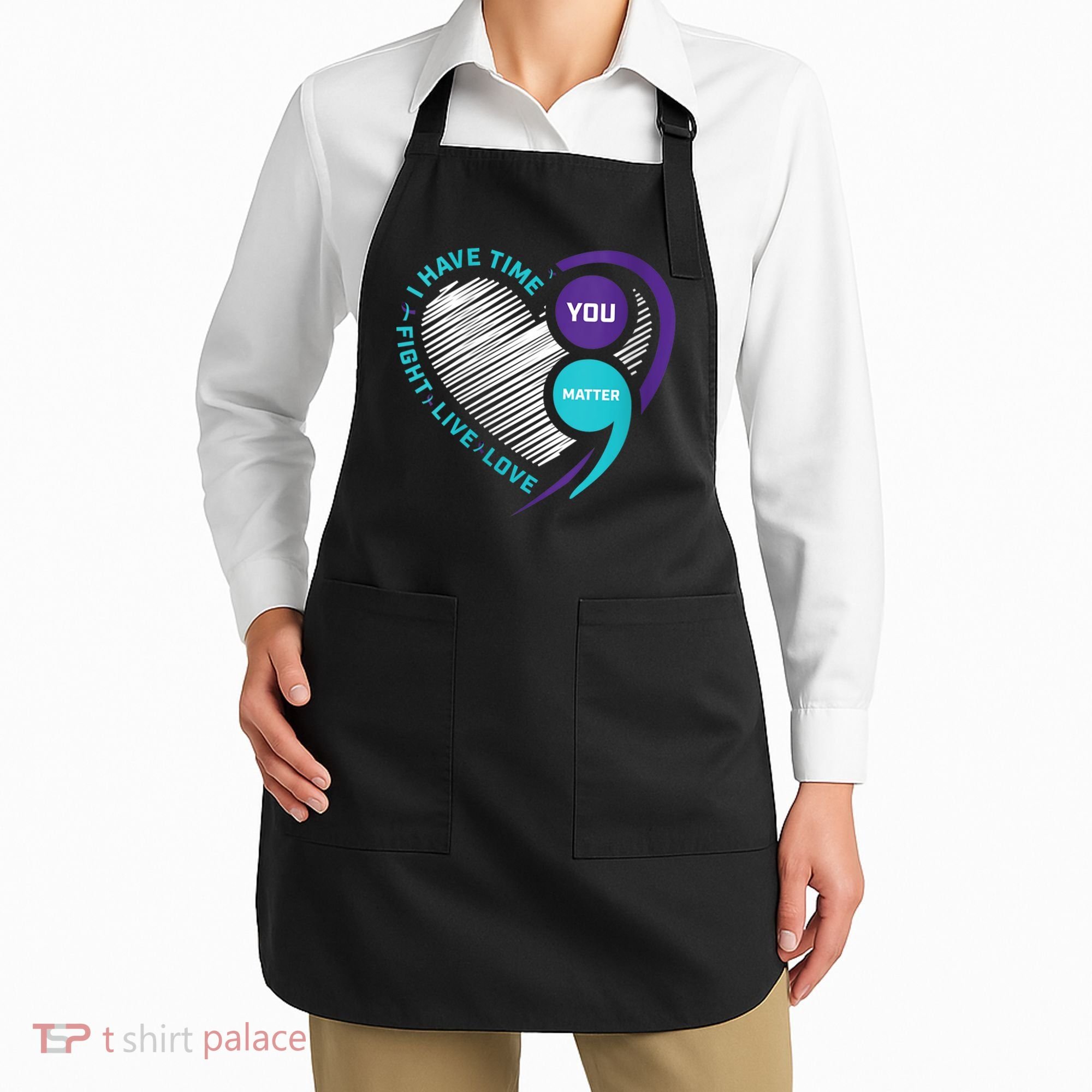 Suicide Awareness Prevention Heart Semi Colon You Matter Apron