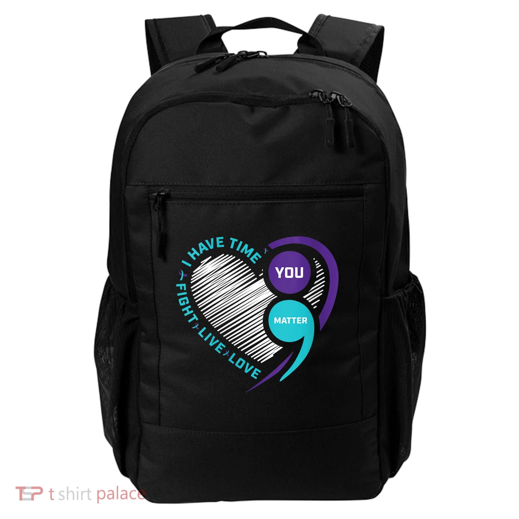 Suicide Awareness Prevention Heart Semi Colon You Matter Backpack