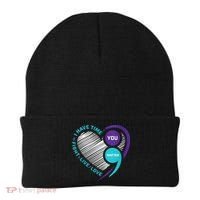 Suicide Awareness Prevention Heart Semi Colon You Matter Beanie thumb 0