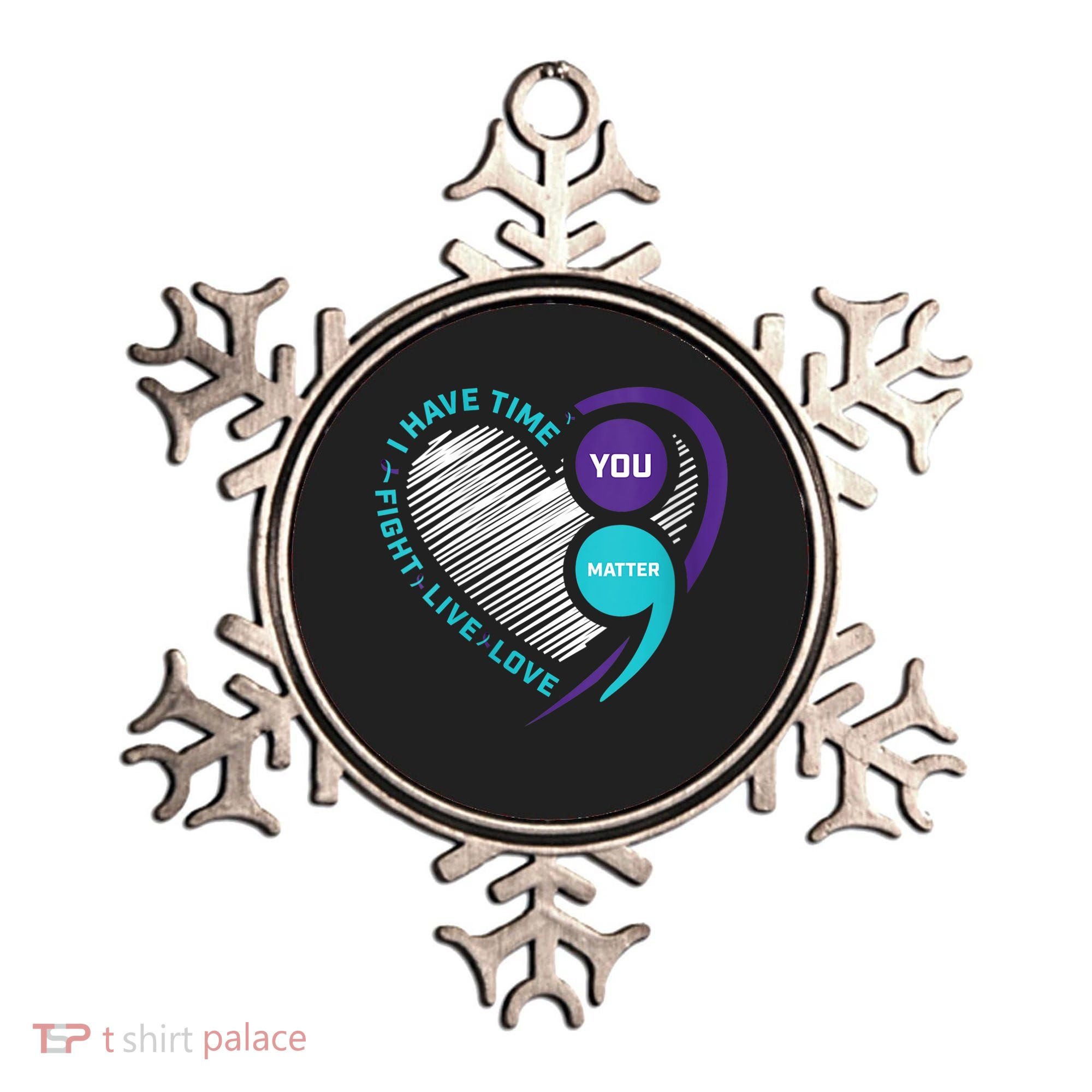 Suicide Awareness Prevention Heart Semi Colon You Matter Ornament